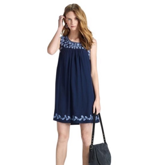 Lucky Brand Dresses & Skirts - Lucky Brand Navy Embroidery Shift Dress